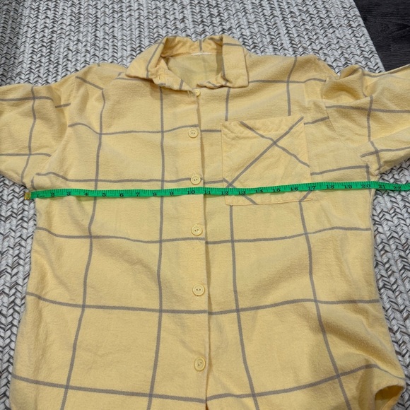 Vintage Yellow Fleece Yellow Plaid 3/4 Sleeve Button Down - Picture 6 of 8